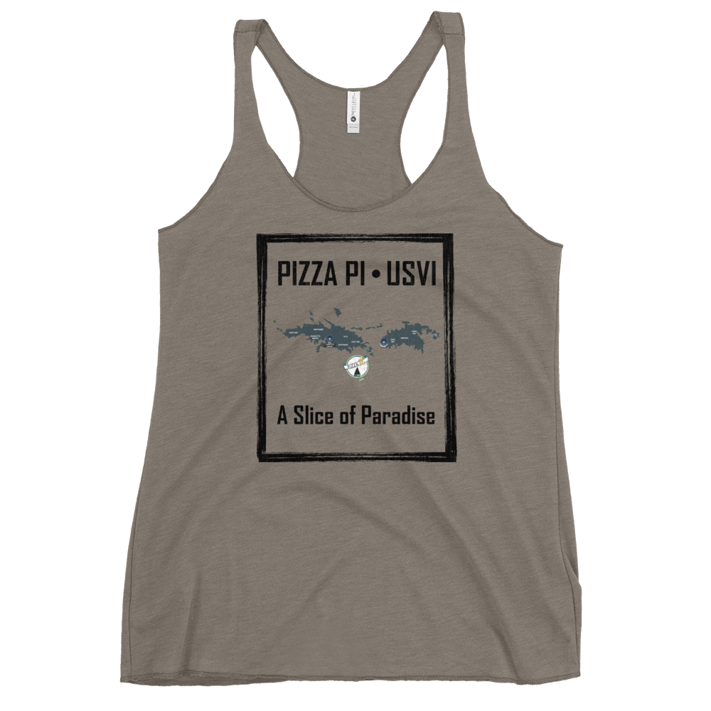 Pizza Pi Vintage USVI Map Women's Racerback Tank