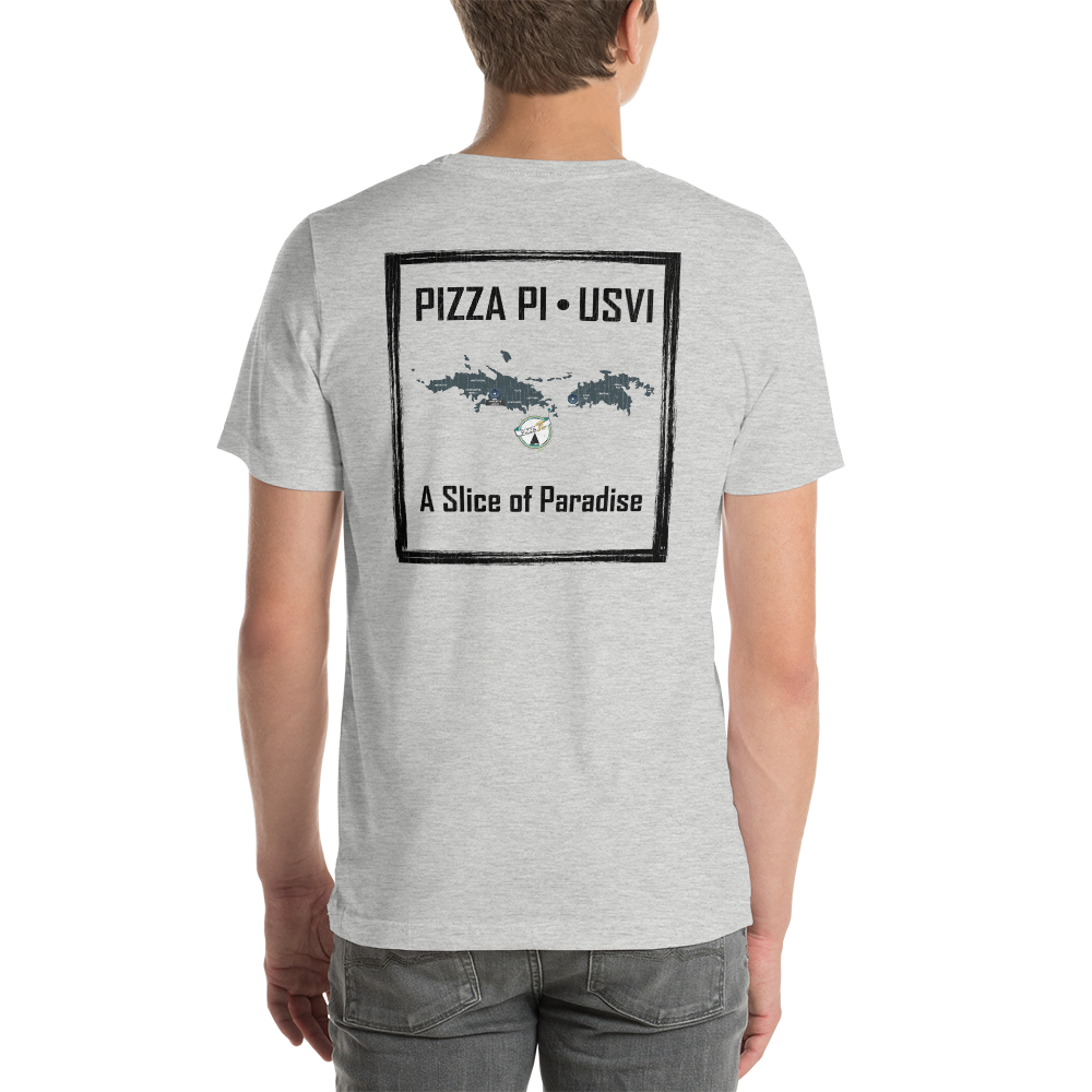 Pizza Pi Vintage USVI Map Short-Sleeve Unisex T-Shirt