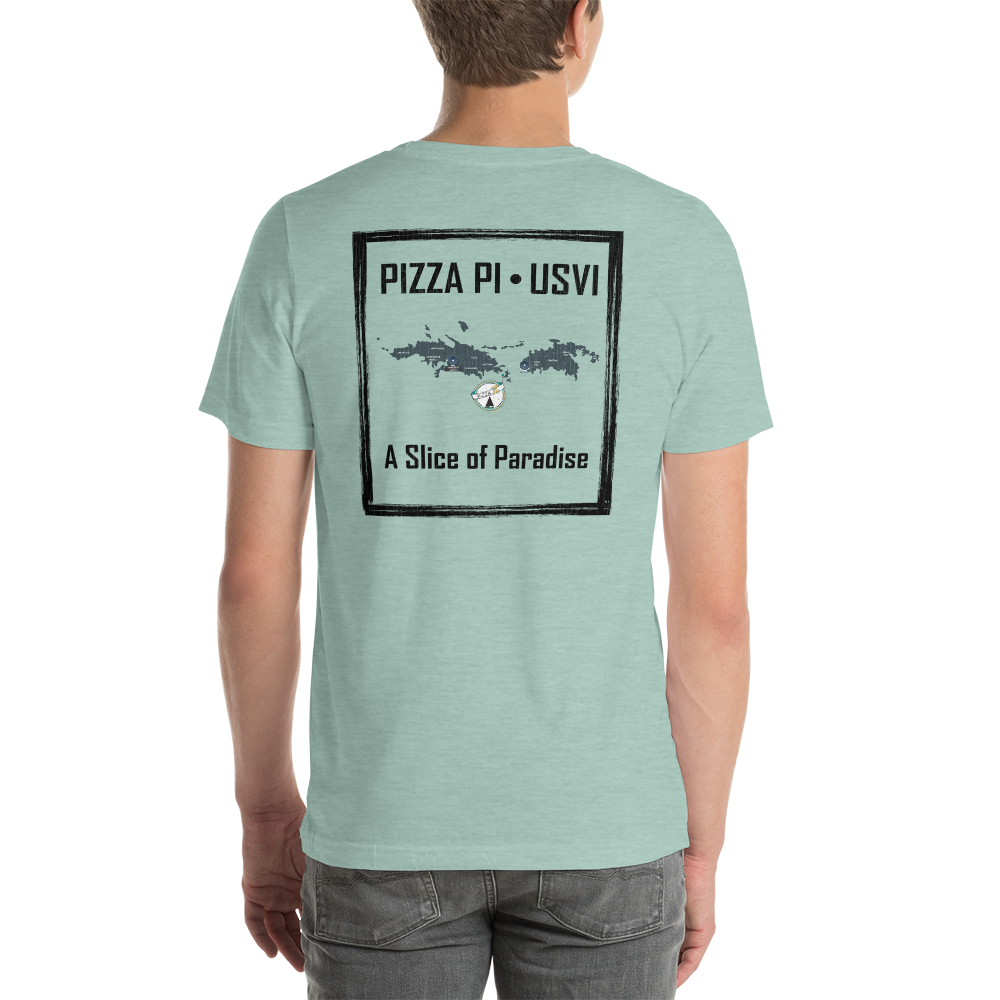 Pizza Pi Vintage USVI Map Short-Sleeve Unisex T-Shirt