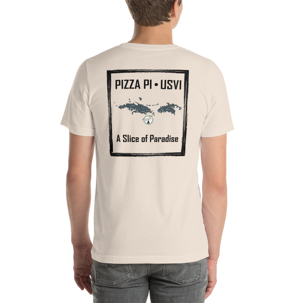 Pizza Pi Vintage USVI Map Short-Sleeve Unisex T-Shirt