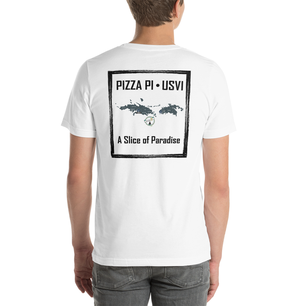 Pizza Pi Vintage USVI Map Short-Sleeve Unisex T-Shirt