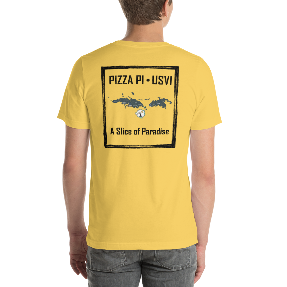 Pizza Pi Vintage USVI Map Short-Sleeve Unisex T-Shirt