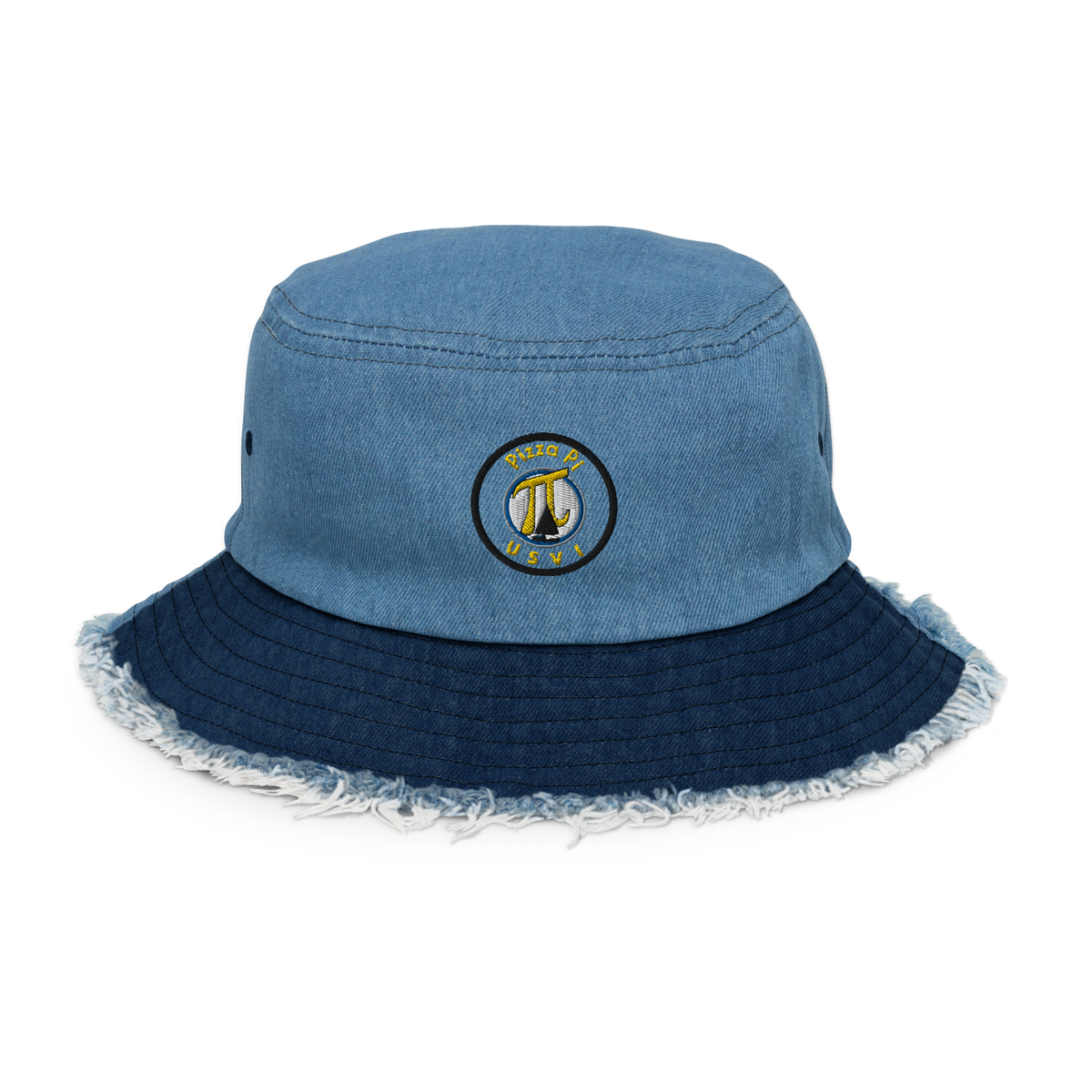Pizza Pi Distressed denim bucket hat