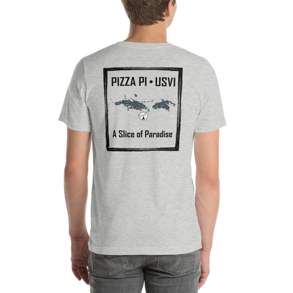 Pizza Pi Vintage USVI Map Short-Sleeve Unisex T-Shirt