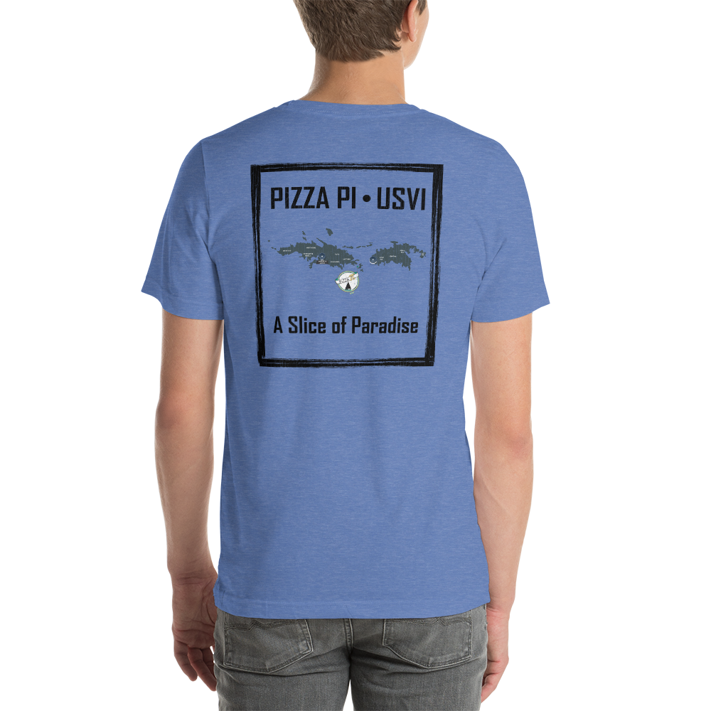 Pizza Pi Vintage USVI Map Short-Sleeve Unisex T-Shirt